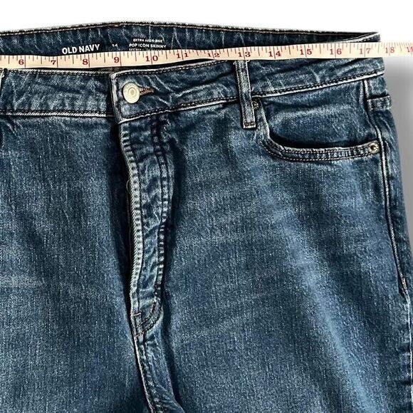 Old Navy Jeans Women's Sz 14 Blue Pop Icon Skinny Extra High-Rise Slim P… - Picture 9 of 10